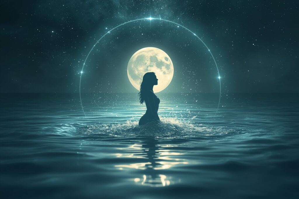 A serene, celestial digital artwork representing the Cancer zodiac sign