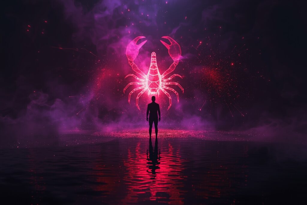 Digital artwork embodying the Scorpio zodiac