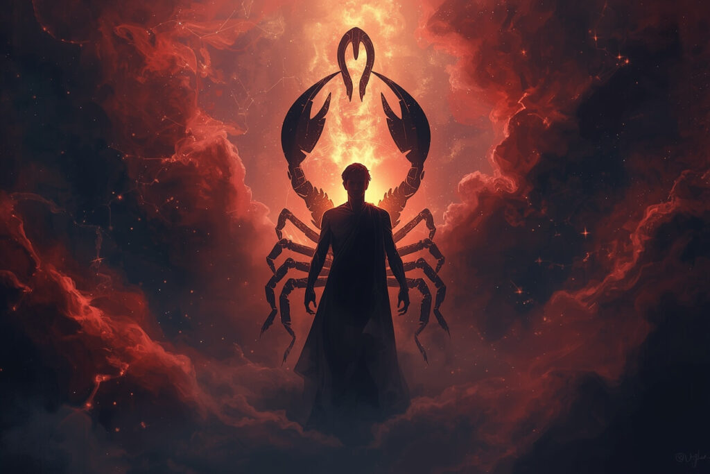 Digital artwork inspired by the intensity and mystery of Scorpio.
