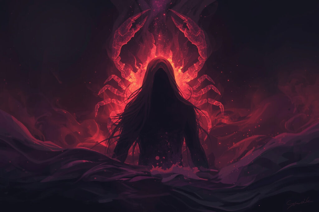 Digital illustration inspired by the Scorpio zodiac
